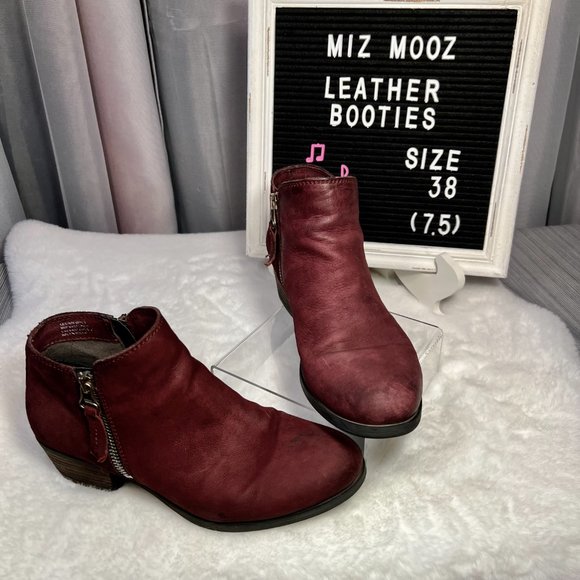 Miz Mooz Shoes - Miz Mooz Burgundy Bangkok Ankle Boots, Size 7.5